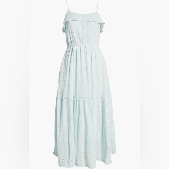 Lost & Wander Blissful Blues Eyelet Detail Maxi Dress~ size L - Picture 3 of 12